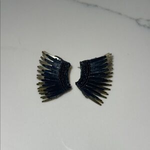 Mignonne Gavigan Black Winged Statement Earrings